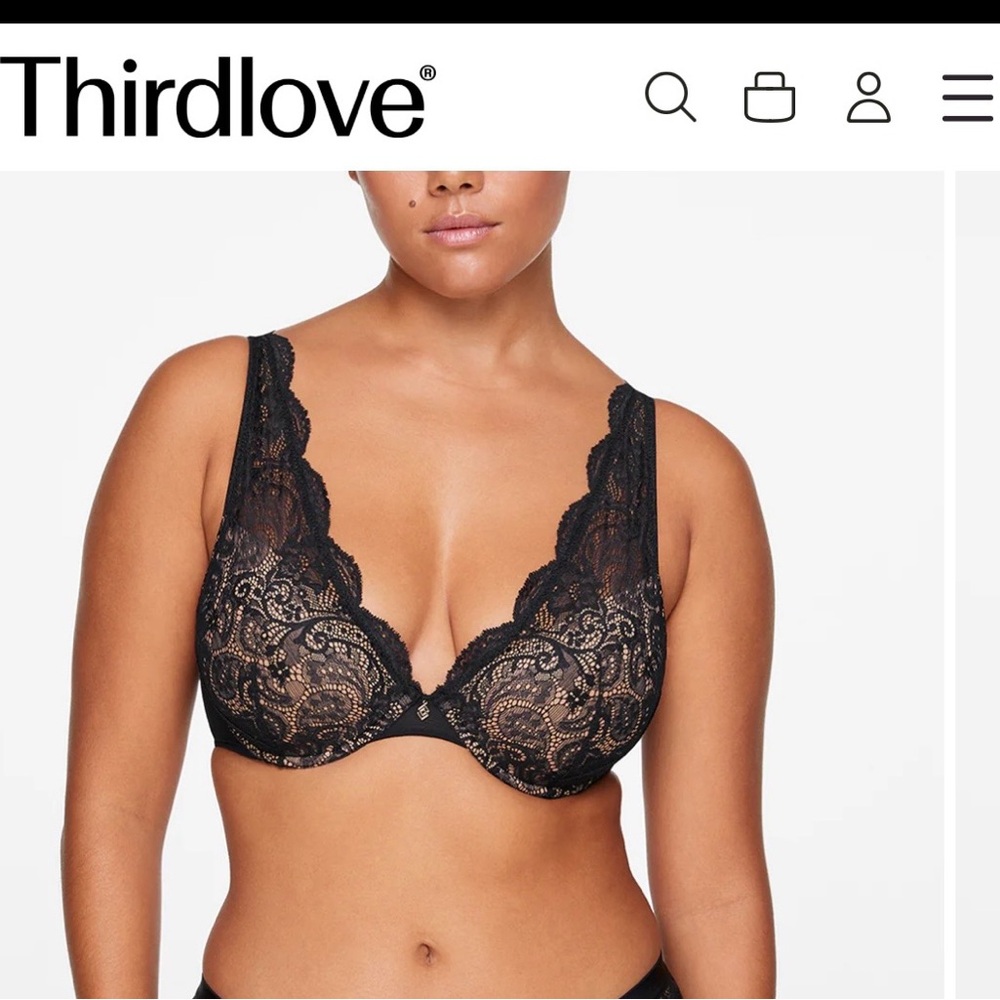 ThirdLove Lace Contour Plunge Bra 36A1/2